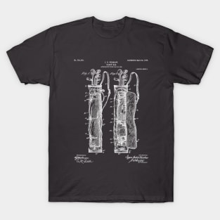 Golf Bag Patent - Caddy Art - Antique T-Shirt